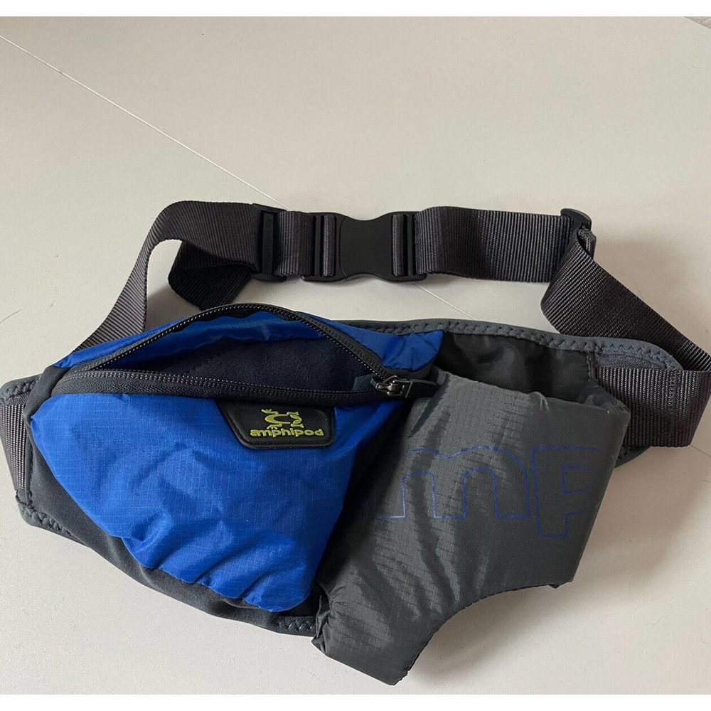 Amphipod Running Belt Fanny Pack 16 Oz Waist Belt Zip Pocket Gray High 5 Small